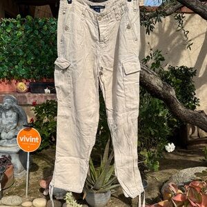Ralph Lauren Beige Linen Cargo Pants